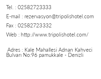 Tripolis Termal Hotel iletiim bilgileri